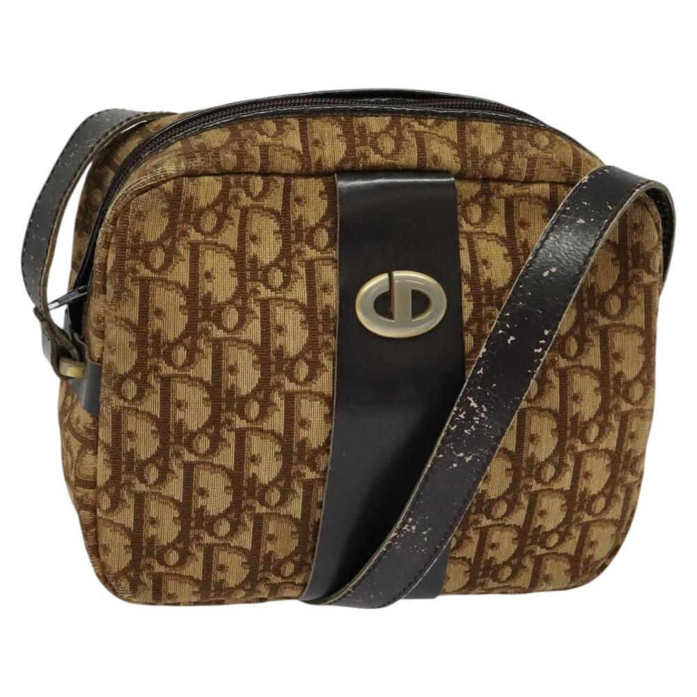 DIOR Trotter Canvas Shoulder Bag Brown